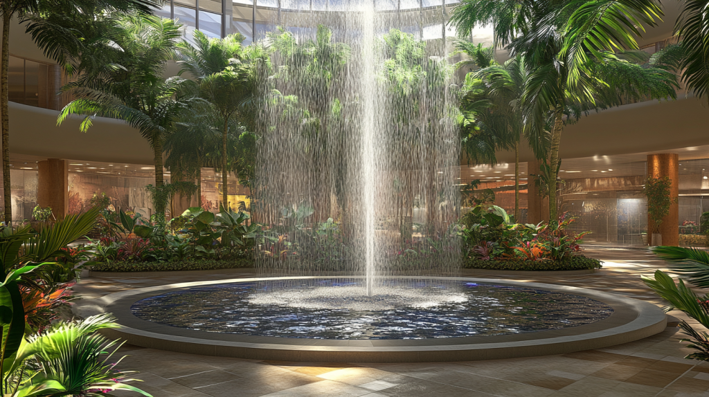 Fountains in commercial buildings